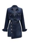 Asymmetric Denim Shirt Dress