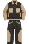 Color Block Denim Panel Set
